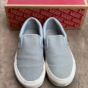 Woven check gray slip-on Vans